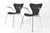 Black Model 3207 Chairs in Black Kvadrat Upholstery by Arne Jacobsen for Fritz Hansen, Denmark, 1996, Set of 4 For Sale - Image 8 of 14