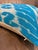 Boho Chic 1990s Sky Blue Silk Ikat Lumbar Cushion Cover For Sale - Image 3 of 10