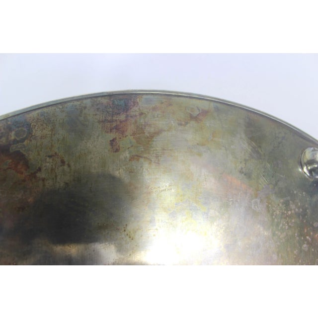 Vintage English Silver Gallery Bar Tray Silver Plated Oval Embossed For Sale - Image 6 of 8