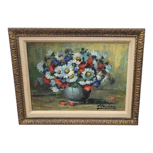 1950s Flower Painting by Lily Unden