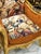 French Louis XV Bergère Chair With Romantic Tapestry Upholstery, Velvet Panels & Hand-Gilded Gold Leaf Frame For Sale - Image 4 of 7