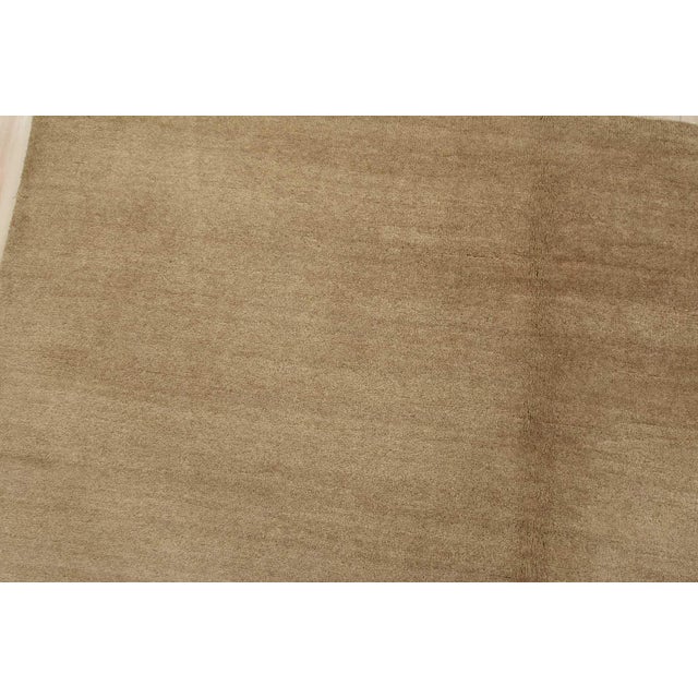 Solid Beige Rug 5’8” X 7’9” Wool Hand-Knotted Carpet For Sale In Philadelphia - Image 6 of 13