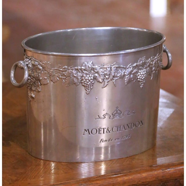 Metal Early 20th Century French Moët & Chandon Pewter Two-Bottle Champagne Cooler For Sale - Image 7 of 12
