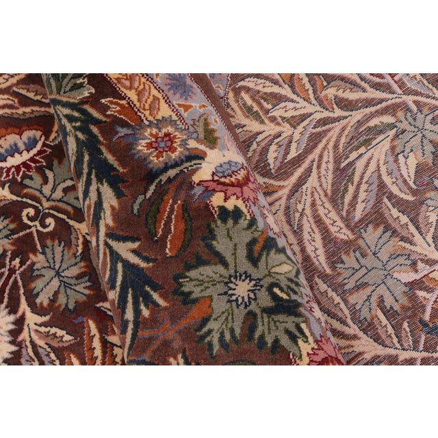 Textile Art Nouveau 1990's Pak-Persian Brown/Gray Wool Round Rug - 8'3'' X 8'3'' For Sale - Image 7 of 8