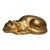 Vintage Gold Sleeping Cat Sculpture, Metallic Gilt Finish, Made in China For Sale