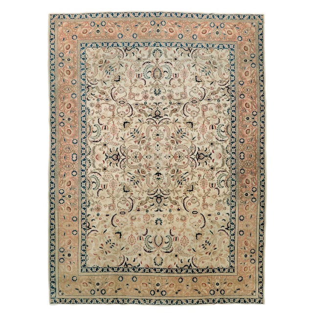Textile Vintage Mid Century Tabriz Rug For Sale - Image 7 of 7