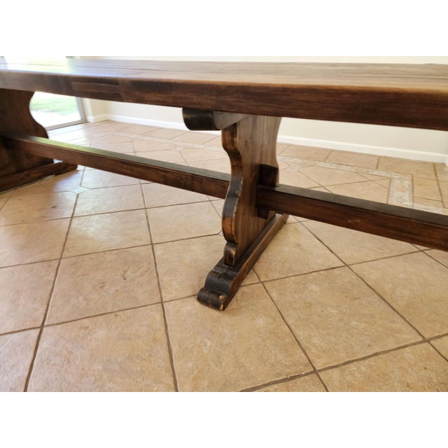 Wood Antique French Refectory Dining Table 16 Foot Early 1900s For Sale - Image 7 of 13