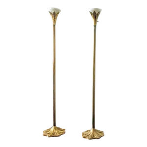 Pair Early 80s Sunset Lamp Corp. Floor Lamps