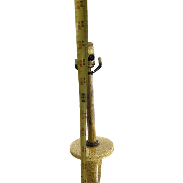 1950s Mid-Century Modern Large Cork and Ceramic Table Lamp For Sale - Image 4 of 7