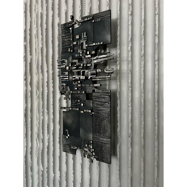 1960s Brutalist Steel Wall Sculpture, 1960s For Sale - Image 5 of 7