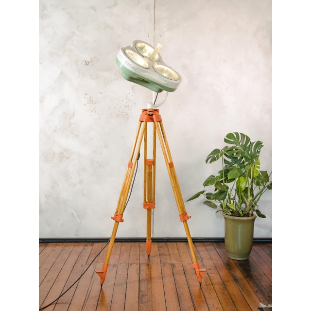 White and Green Operating Hospital Floor Spotlight by Heraeus Hanaulux, London, 1990s For Sale - Image 16 of 18
