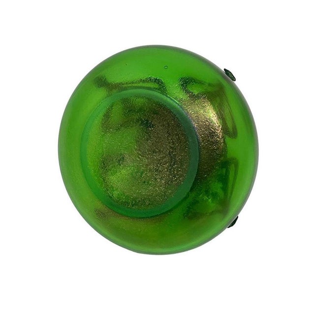 Art Nouveau Green Iridescent Art Glass Inkwell, 1900s For Sale - Image 5 of 8