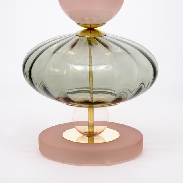 Elegant Pink Venetian Glass Modernist Lamps, Murano, Italy For Sale In Austin - Image 6 of 9