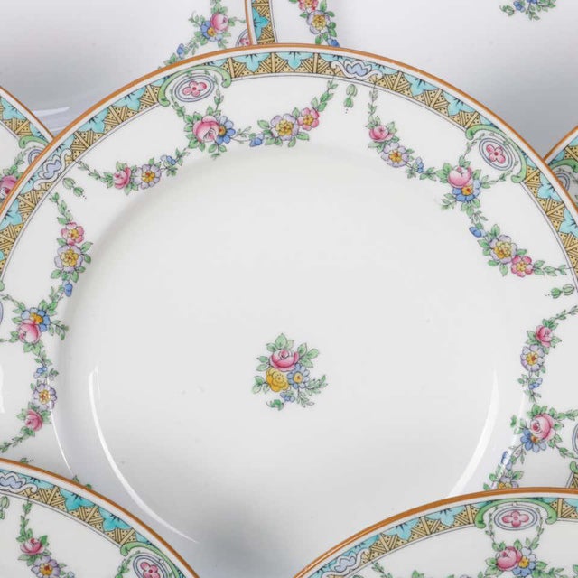 English Mintons Fine China Floral Garland Porcelain Dinner Plates Set of 12 Chairish