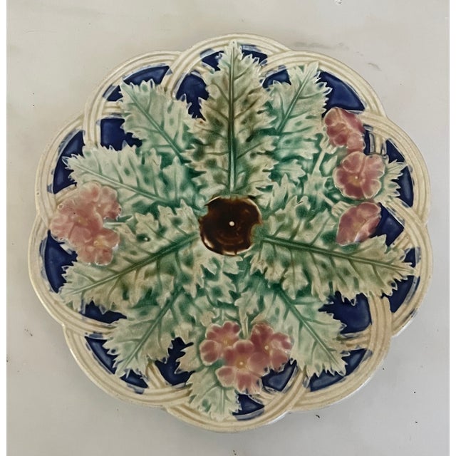 19th Century English Majolica Wall Plate For Sale - Image 4 of 7