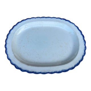 Antique Pearlware Blue Feather Edge Platter, Circa 1820’s For Sale
