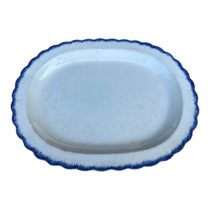 Antique Pearlware Blue Feather Edge Platter, Circa 1820’s