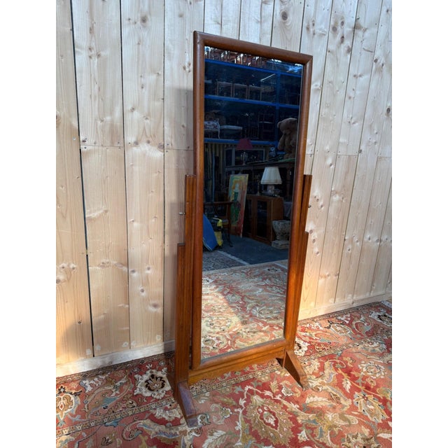 Art Deco Swivel Mirror in Oak, 1930s For Sale - Image 6 of 6