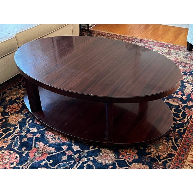 Art Deco Baker Furniture Oval Coffee Table by Barbara Barry For Sale - Image 3 of 16