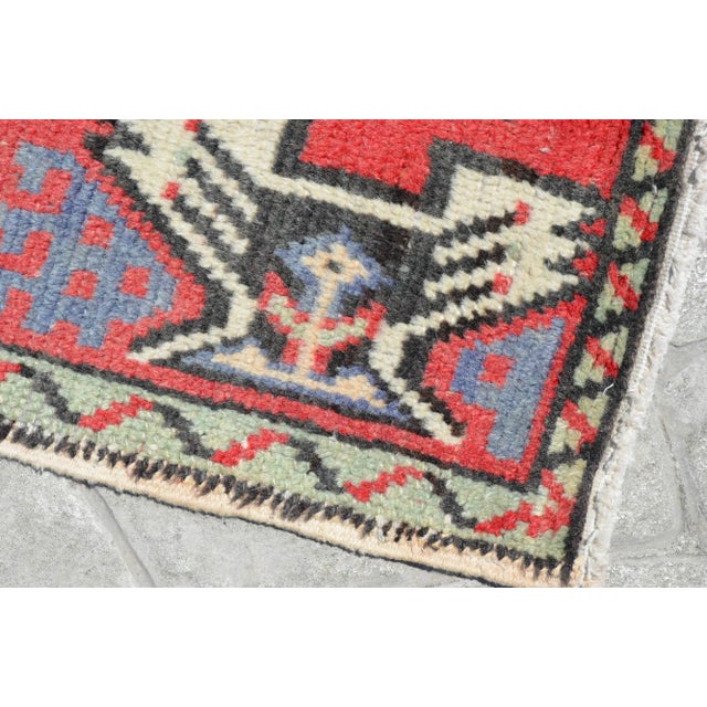 Mid-Century Modern Hand Knotted Door Mat, Entryway Rug, Bath Mat, Kitchen Decor, Small Rug, Turkish Rug - 1'7" X 3'3" For Sale - Image 3 of 5