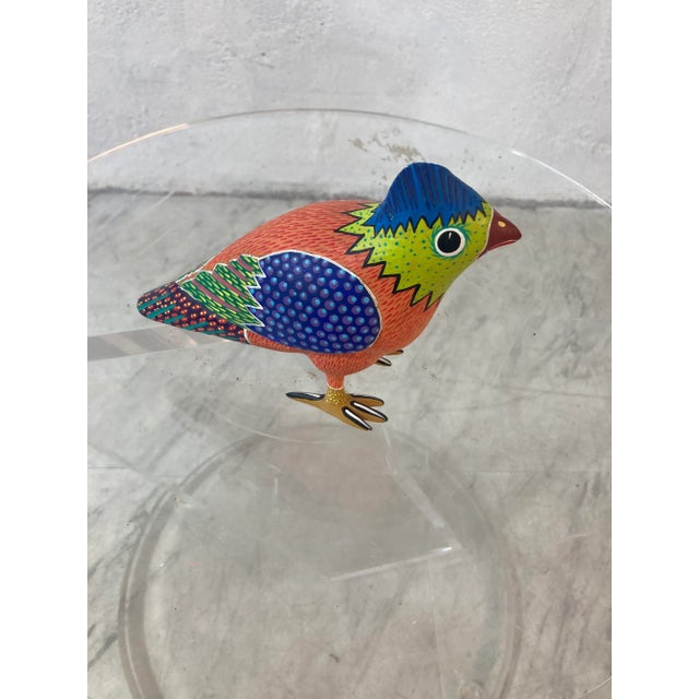 1980s Handcrafted Mexican Folk Art Paper Mache Bird For Sale - Image 5 of 7