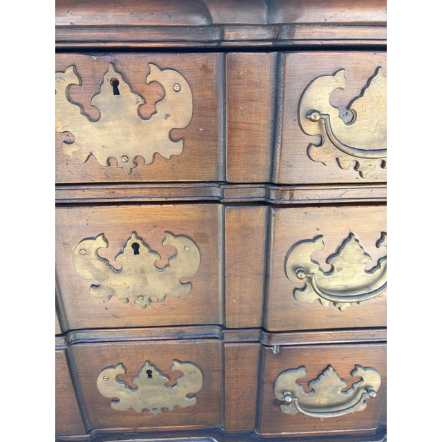 Vintage Spanish Revival Bachelor Chest | Chest of Drawers | Burl Wood Style Dresser For Sale - Image 12 of 12