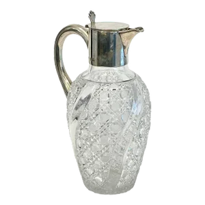 1899 Mappin & Webb Sterling Silver & Cut Glass Claret Jug