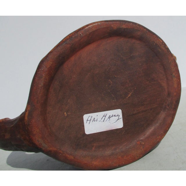 Ceramic Chinese Folk Art Terra Cotta TeaPot Vintage 50s' For Sale - Image 7 of 8