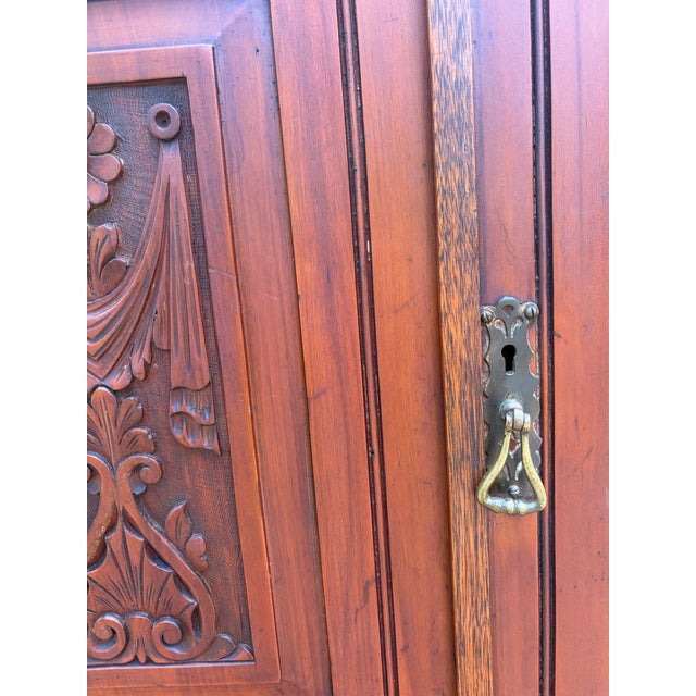 Victorian Antique Late 19th Century English Victorian Mirrored Wardrobe Armoire For Sale - Image 3 of 9