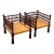 Indian Vintage Rush Seat Low Chairs, Pair For Sale