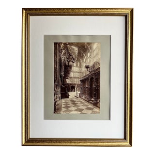 Antique Photograph of Westminster Abbey Louis the 7th Chapel. C. 1860 Albumen Print. For Sale