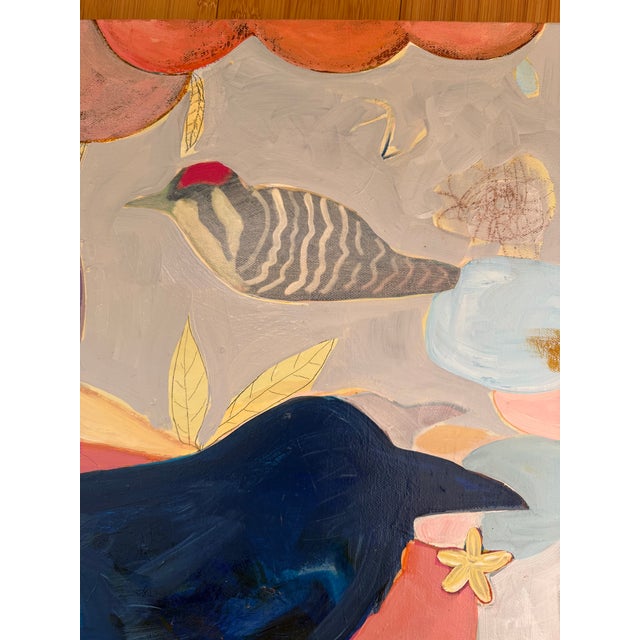 “Raven and Friends” a Fun Bird Painting by LWren Walraven For Sale - Image 15 of 16