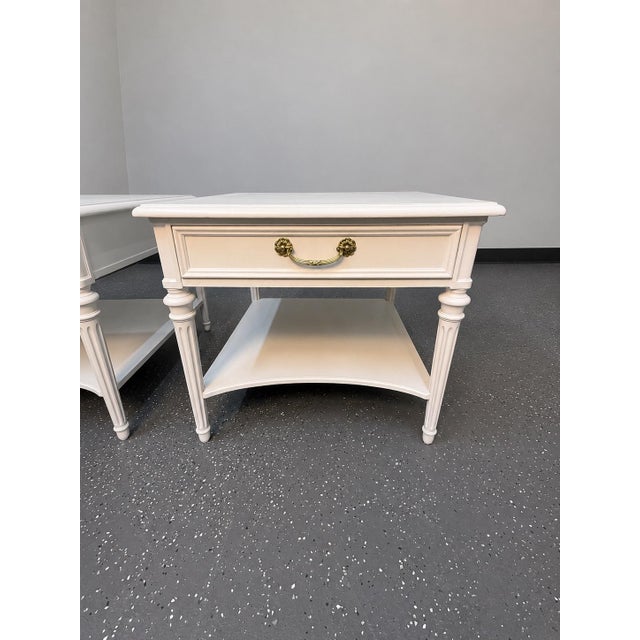 1970s 1970's Neoclassical Henredon Painted Nightstands- A Pair For Sale - Image 5 of 11