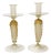 Opaline and Gold Polveri Murano Glass Candlesticks from Gabbiani, Italy, 1980s, Set of 2 For Sale
