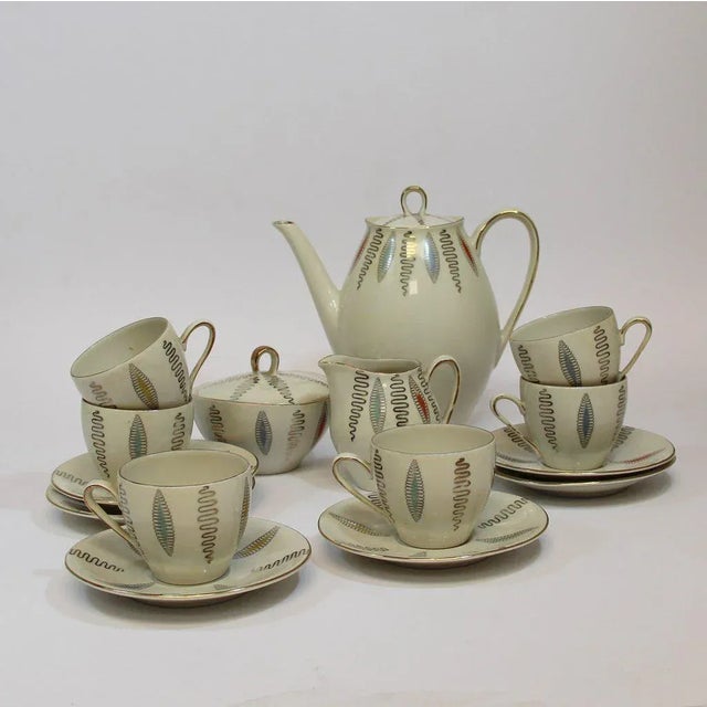 Ceramic German Porcelain Coffee Set from Wintarling, 1950s, Set of 15 For Sale - Image 7 of 7