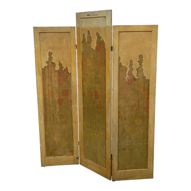 1970s Vintage Room Divider With Floral Motif For Sale