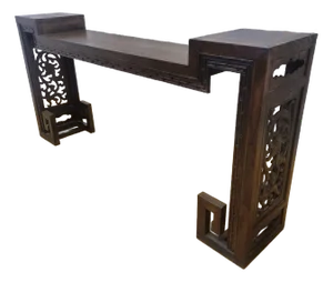 Antique Shanxi Province Elm Carved Side Altar Table