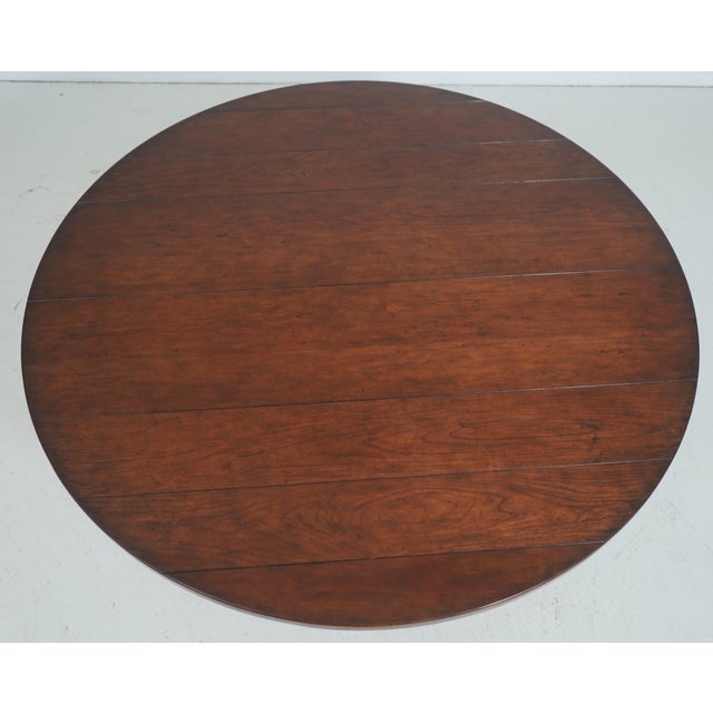 Traditional Woodbridge Round Cherry Dining Room Table For Sale - Image 3 of 12