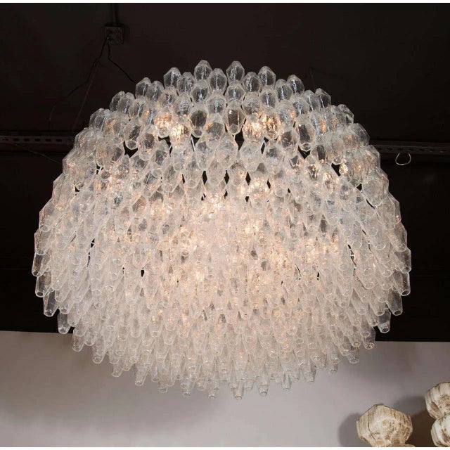 Early 20th Century Monumental Handblown Smoked Murano Glass Polyhedral Chandelier by Venini For Sale - Image 5 of 8