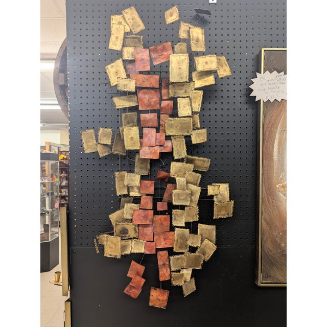 1960s C. Jere Copper and Brass Sculptural Wall Art For Sale In Charlotte - Image 6 of 14