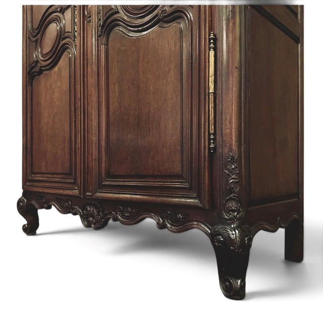 Early 19th Century Normandy Solid Mahogany Country French Armoire For Sale - Image 9 of 16