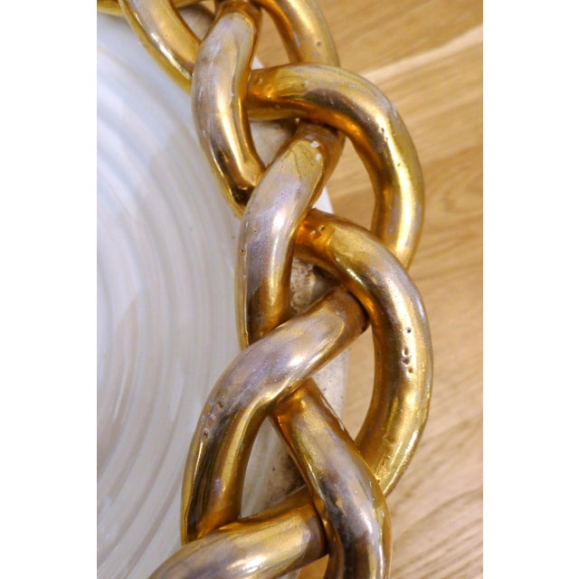 Large Bowl with Wide Braided Rim in Ceramic by Emile Tessier, 1950 For Sale - Image 11 of 12