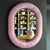 Fabulous Custom-Made Mauve Ruched Silk Taffeta Oval Wall Mirror For Sale - Image 9 of 9