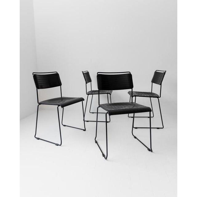 Vintage Dining Chairs in Black Metal and Plastic, 1980s, Set of 4 For Sale - Image 18 of 18