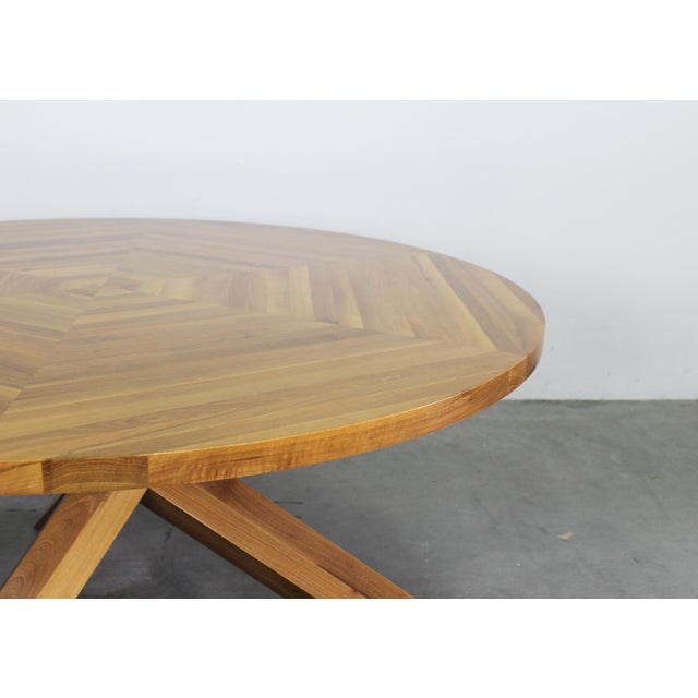 La Rotonda Round Table in Walnut Wood by Mario Bellini for Cassina, 1980s For Sale - Image 12 of 15