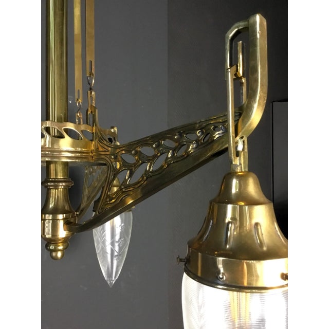 Gold Art Nouveau Chandelier, Vienna, 1900s For Sale - Image 8 of 12