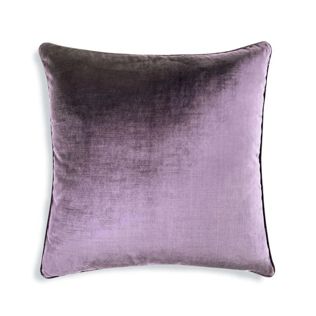 Contemporary Hollywood Regency Shimmering Velvet 22" Throw Pillow, Mauve Purple For Sale - Image 4 of 5