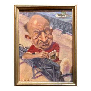 Late 20th Century Sandy Huffaker, Oil Painting by Well Known Cartoonist and Illustrator Upper East Side, Manhattan, Framed