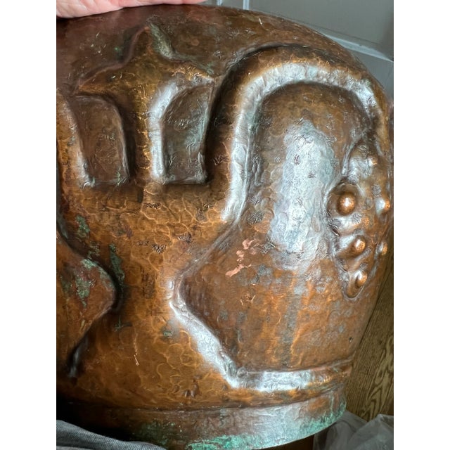 1910s Stickley Brothers #302 Hammered Copper Jardiniere For Sale - Image 9 of 13