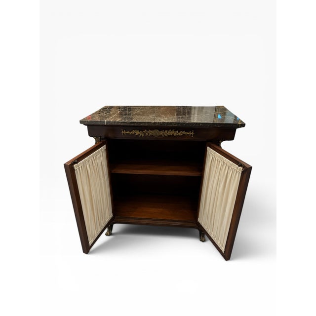 Brown 1990s Small Henredon Regency Marble Top Cabinet For Sale - Image 8 of 12